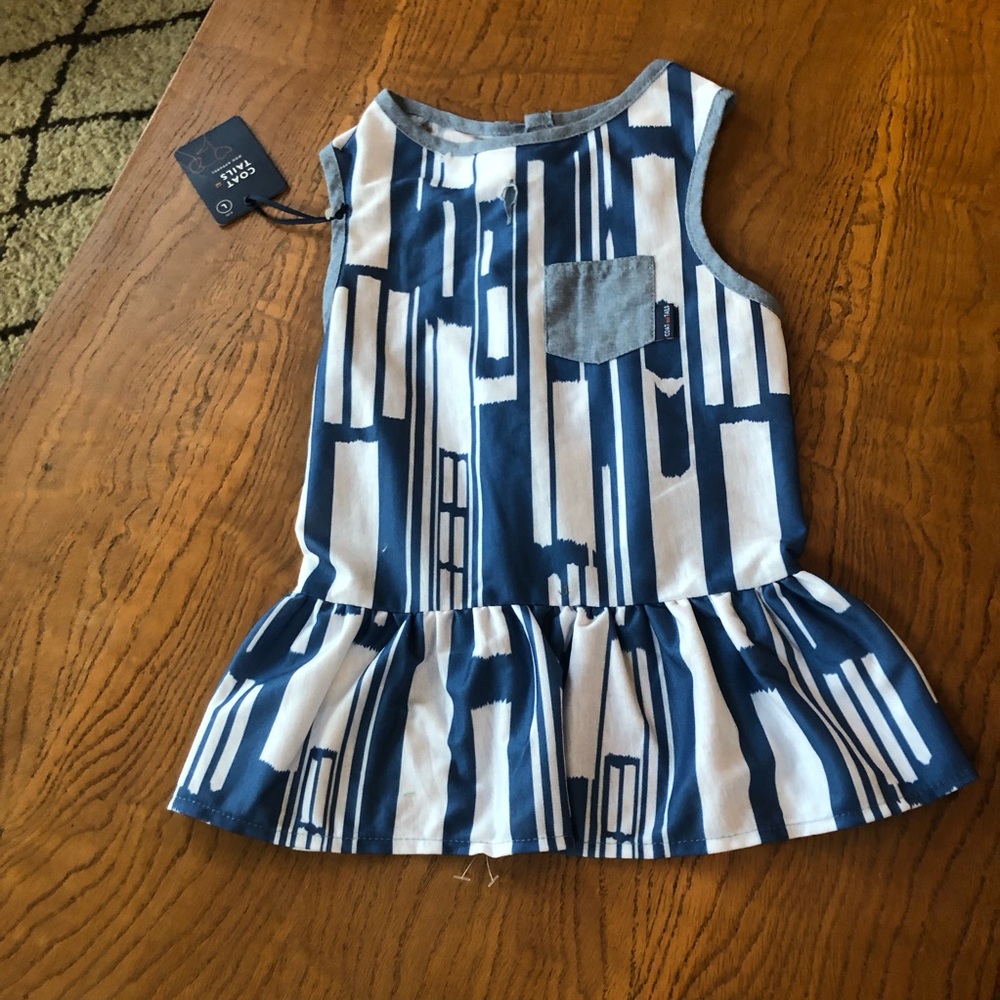 Cute blue& white dog dress